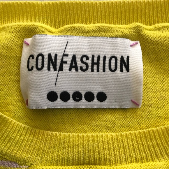 European “Con/fashion” Chest Pocket Knit Sweater Top Blouse - Picture 14 of 16